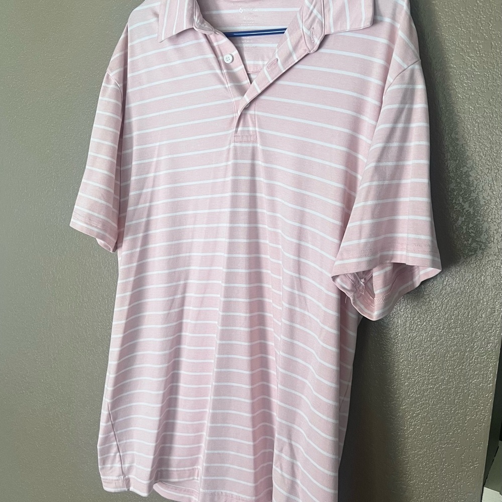 Classic Pink Striped Polo Shirt